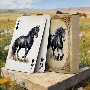 Horse Playing Cards Deck | Western Equestrian Theme | Blue Core Premium Cards